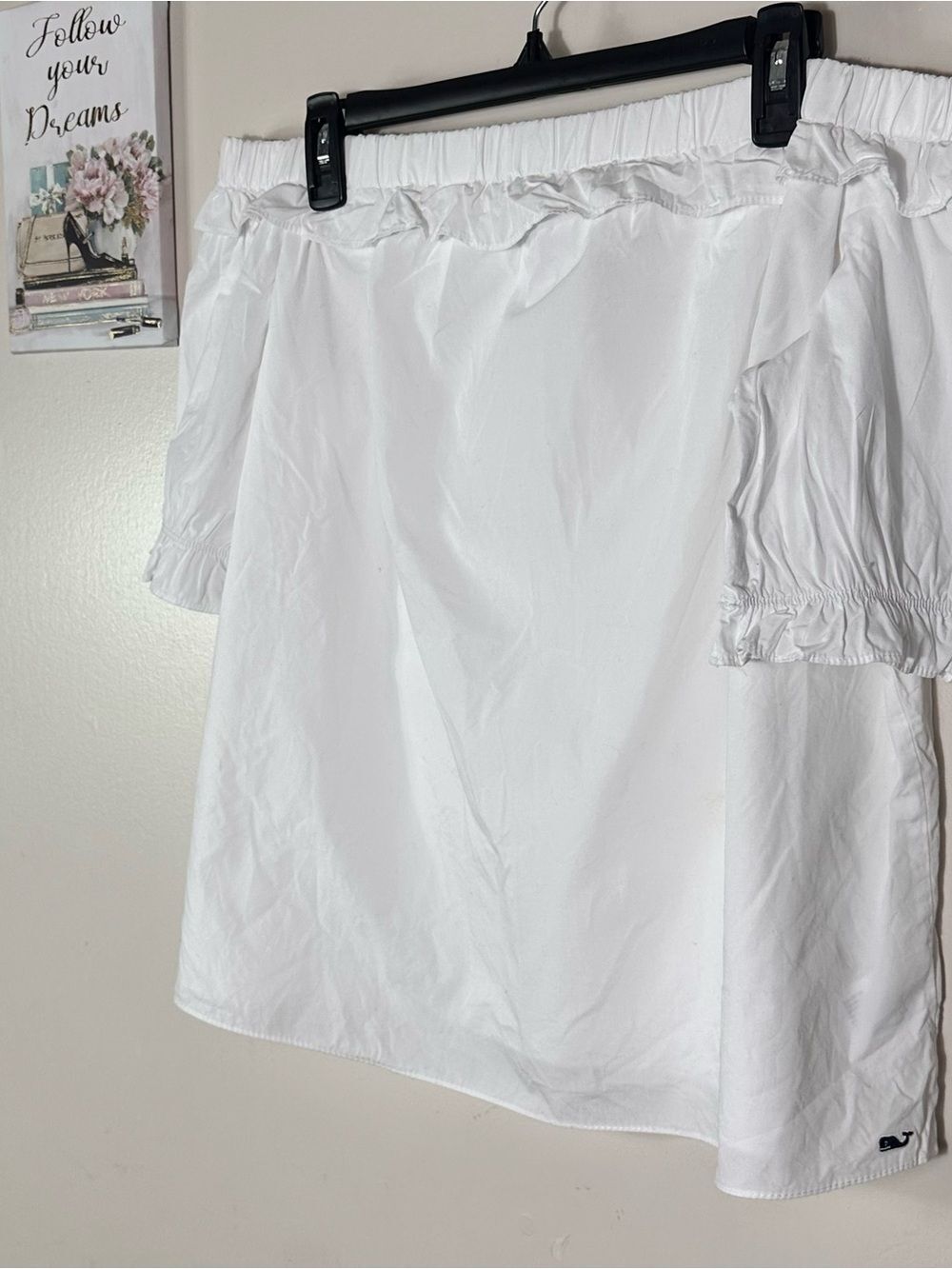Vineyard Vines by target White Off-Shoulder Ruffle Blouse - Picture 3 of 6